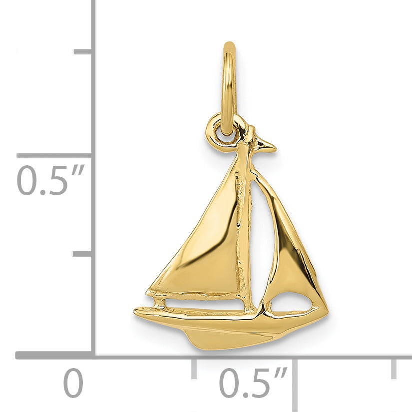 10K Yellow Gold Sailboat Charm