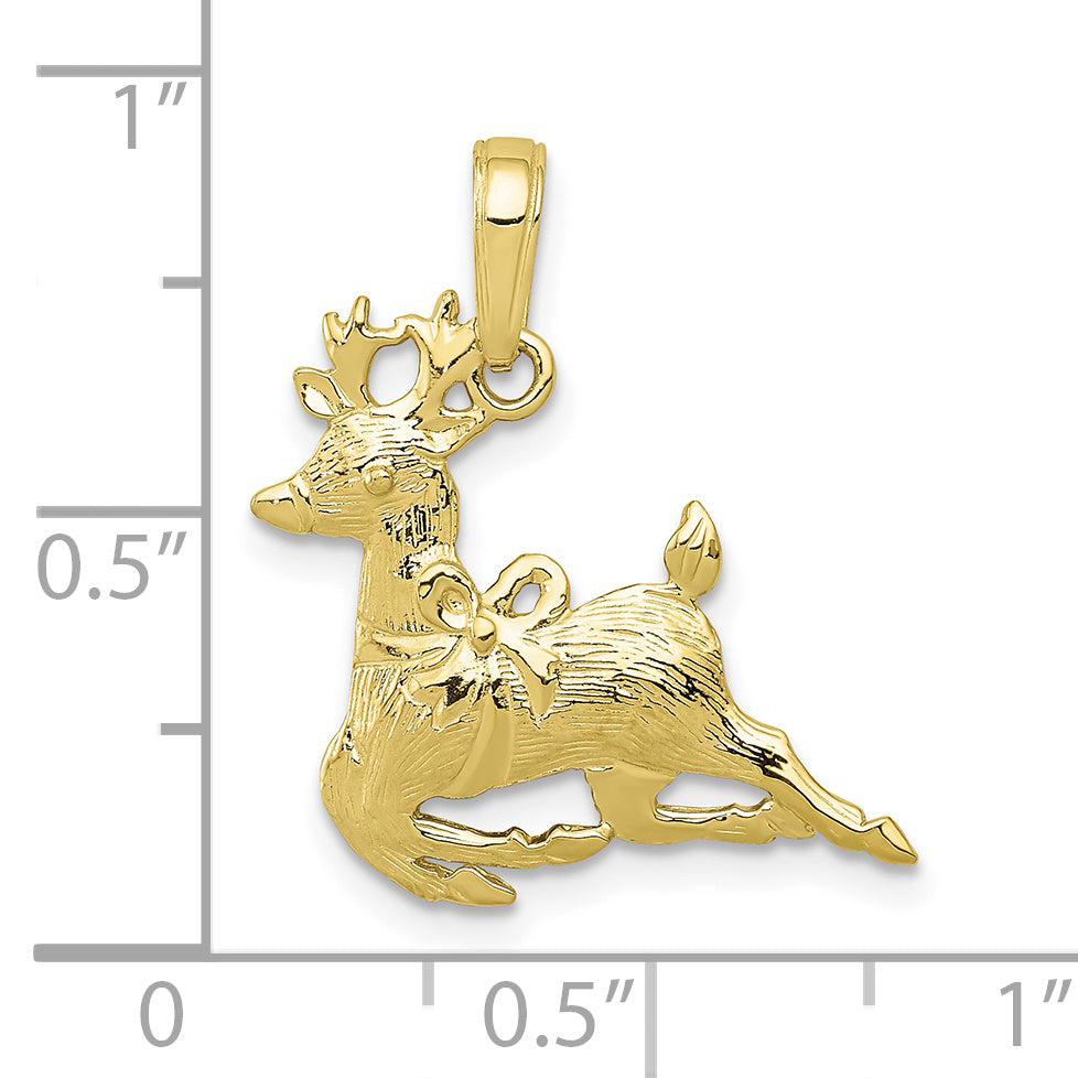 10K Yellow Gold 10K Polished Reindeer Pendant