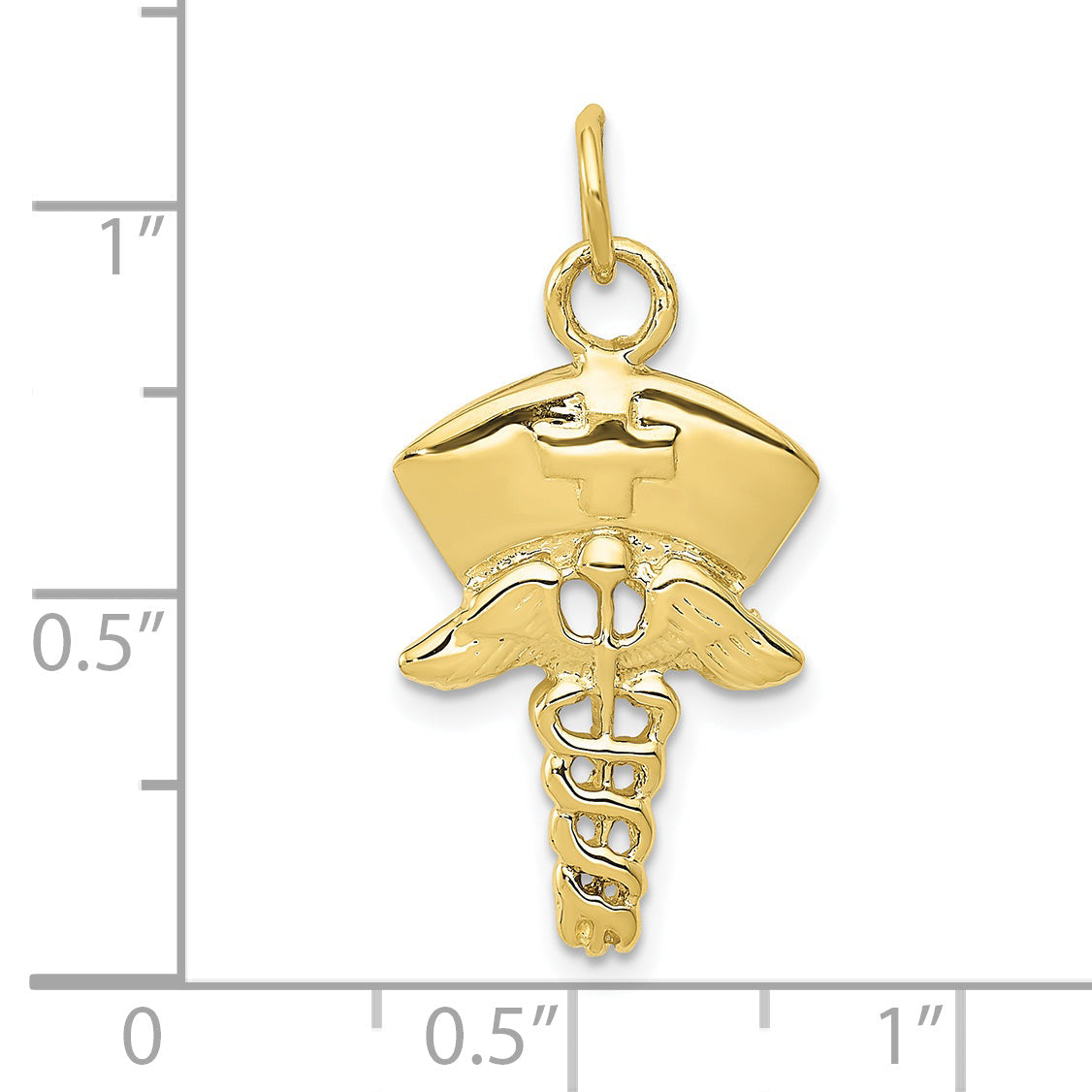 10K Yellow Gold Nurse Symbol Charm