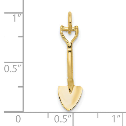 10K Yellow Gold 3-D Spade Charm