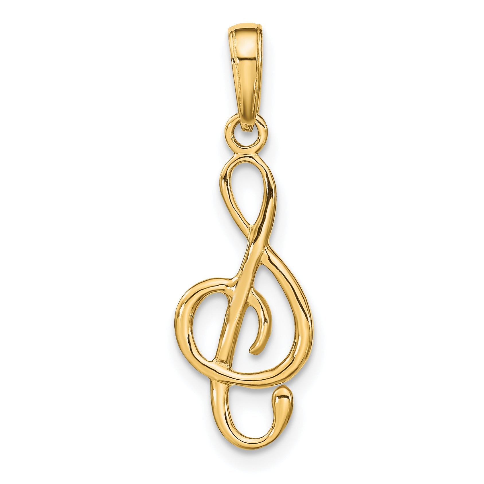 10K Yellow Gold 10K Treble Clef Pendant