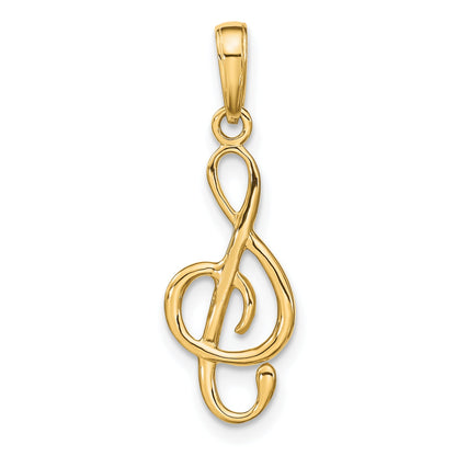 10K Yellow Gold 10K Treble Clef Pendant