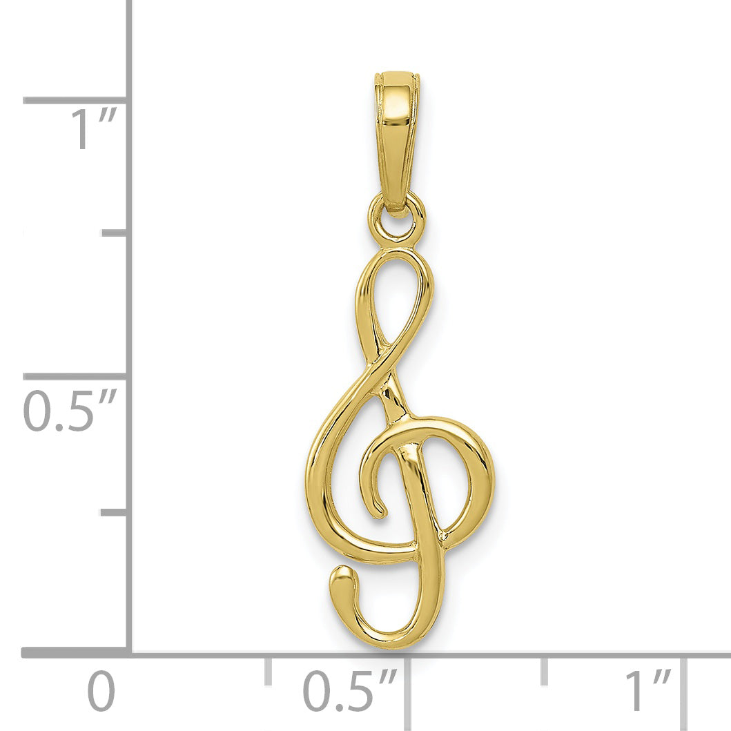 10K Yellow Gold 10K Treble Clef Pendant
