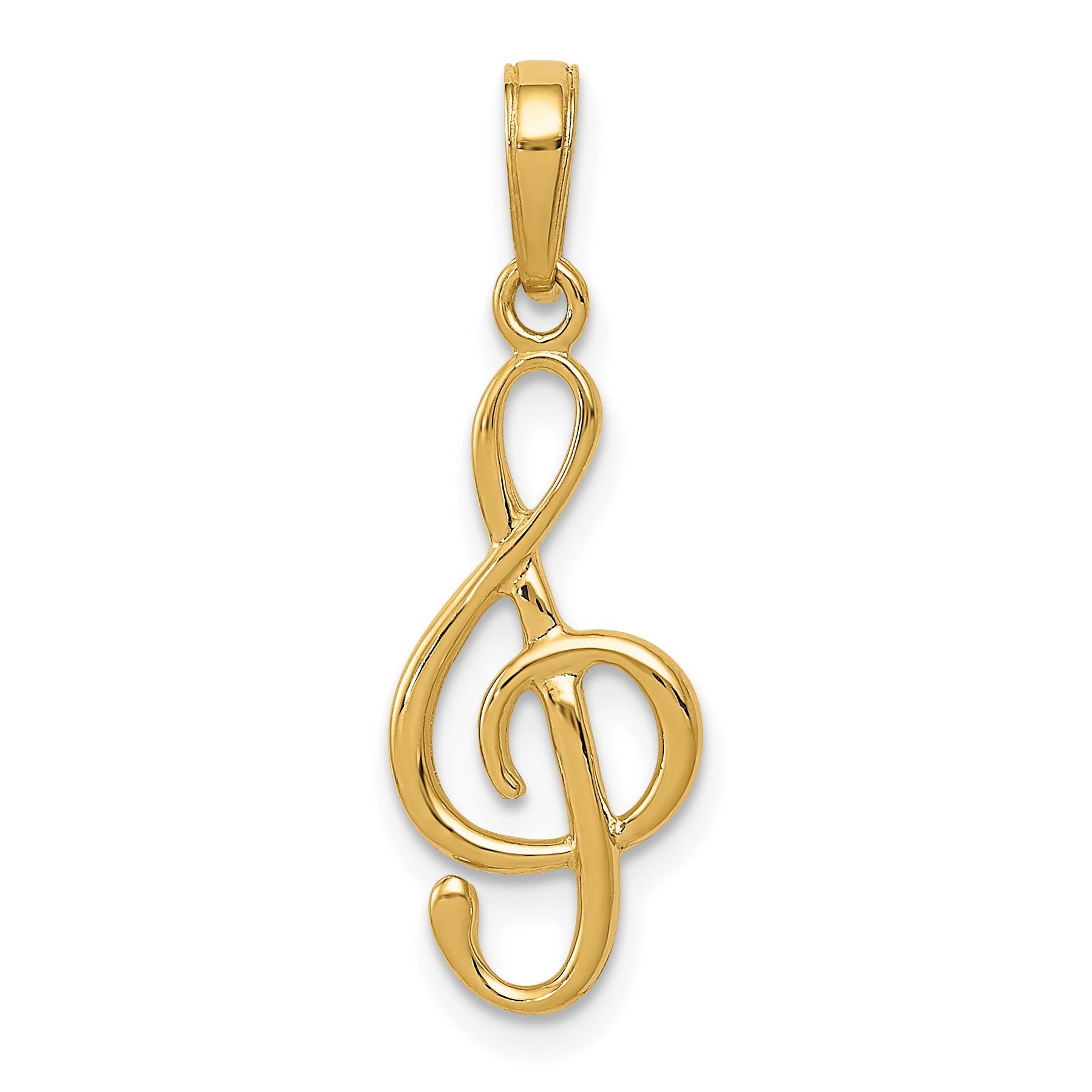 10K Yellow Gold 10K Treble Clef Pendant