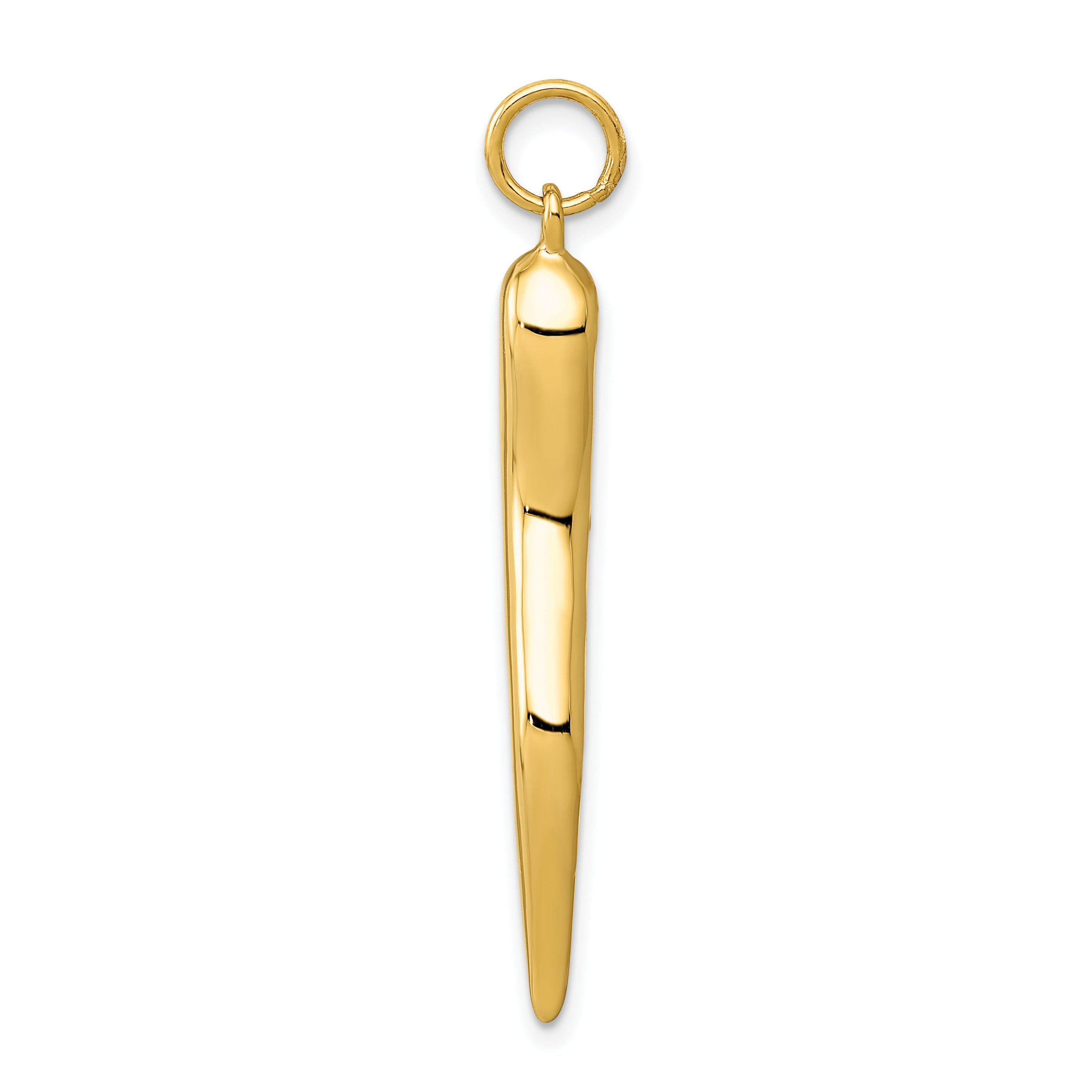 10K Yellow Gold Large Italian Horn Charm