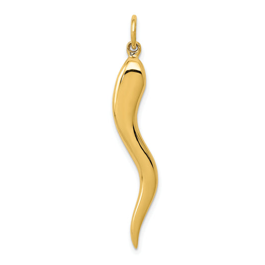 10K Yellow Gold Large Italian Horn Charm