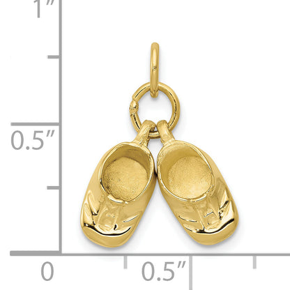 10K Yellow Gold Polished Baby Shoes Charm