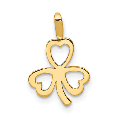 10K Yellow Gold Heart Clover Charm