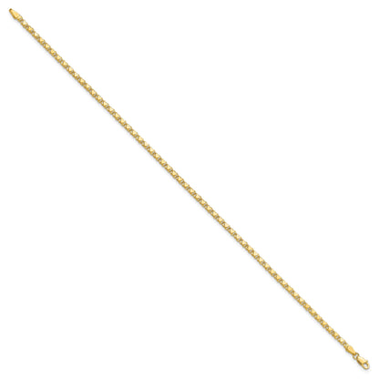 10K Yellow Gold Polished Double-Sided Heart 7In Bracelet