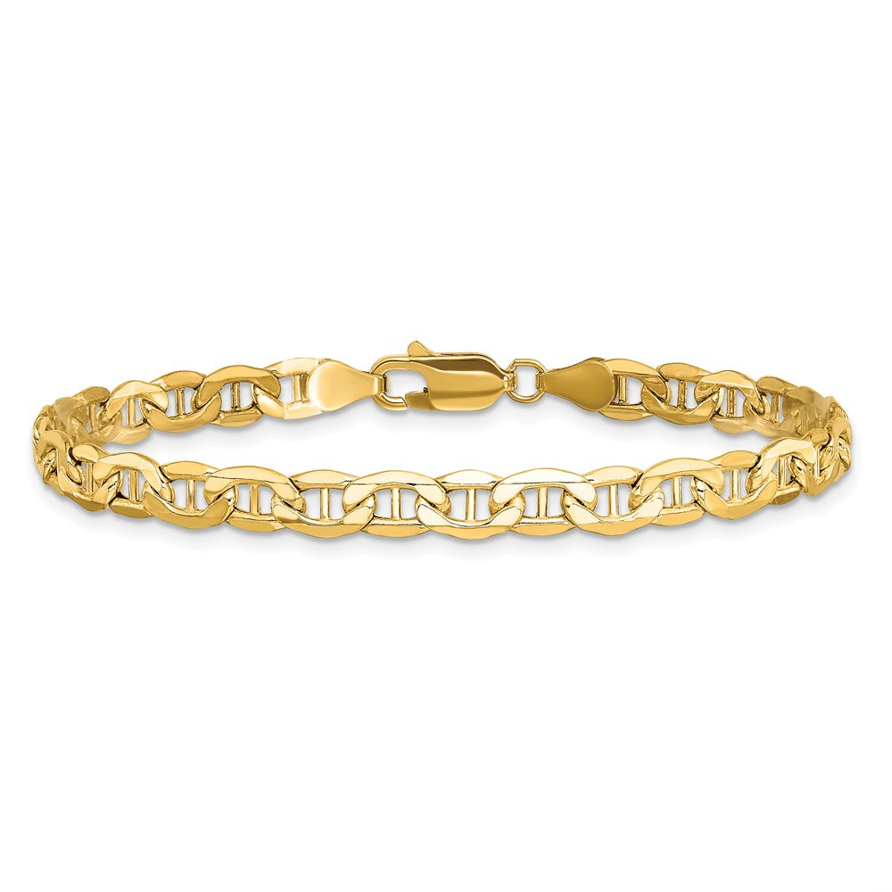 8 Inch 10K Yellow Gold 10K 4.75mm Semi-Solid Anchor Chain Bracelet