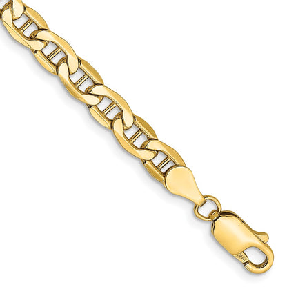8 Inch 10K Yellow Gold 10K 4.75mm Semi-Solid Anchor Chain Bracelet