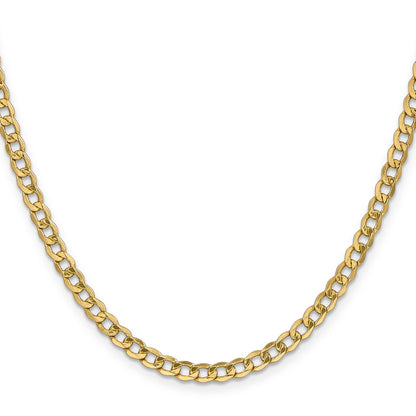 10k Yellow Gold 4.3mm Semi-Solid Curb Link Chain