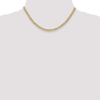 10k Yellow Gold 4.3mm Semi-Solid Curb Link Chain