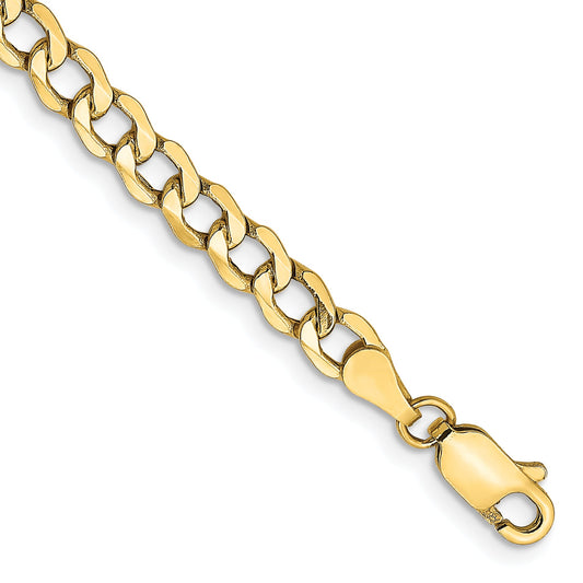 10k Yellow Gold 4.3mm Semi-Solid Curb Link Chain