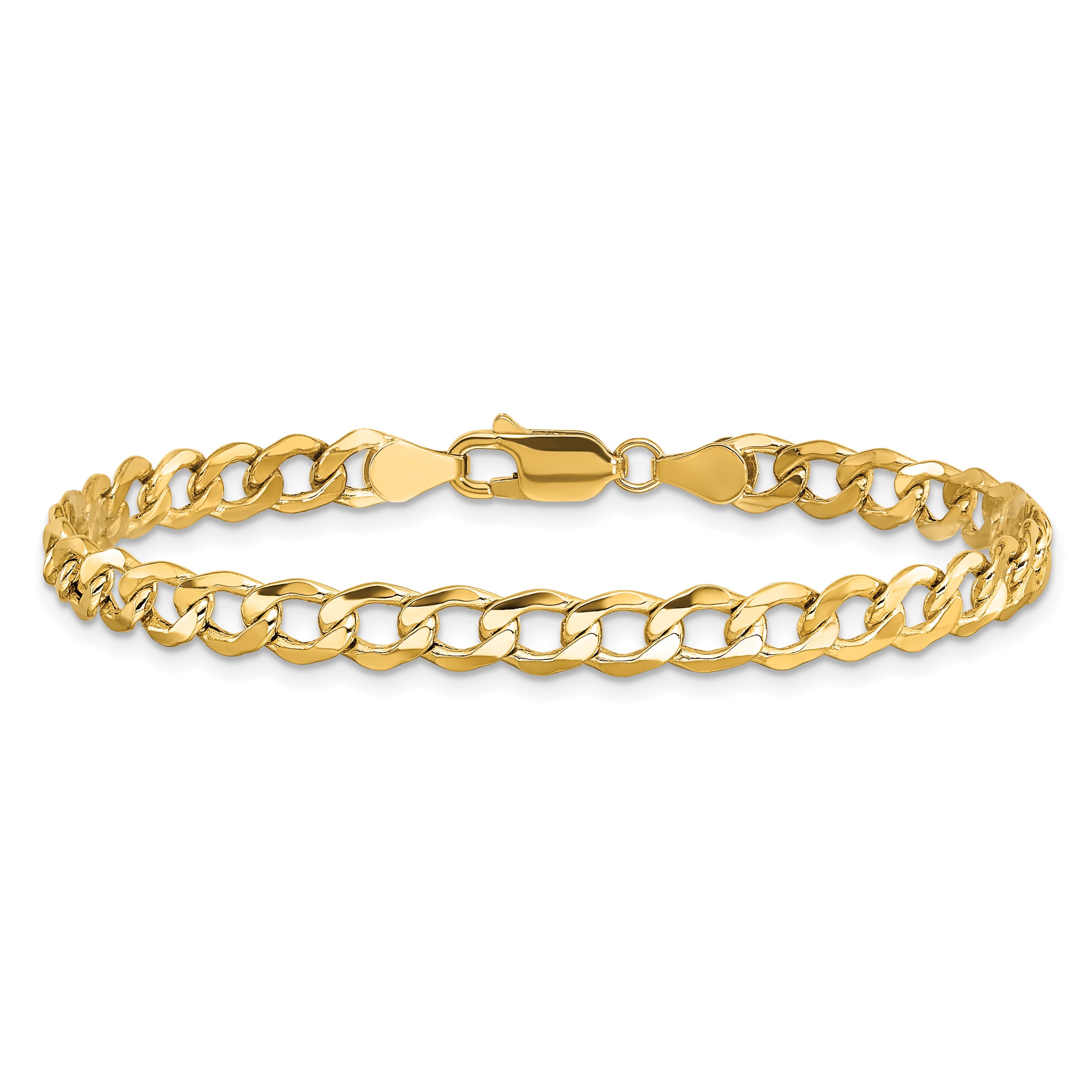 10k Yellow Gold 5.25mm Semi-Solid Curb Link Chain