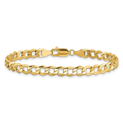 10k Yellow Gold 5.25mm Semi-Solid Curb Link Chain