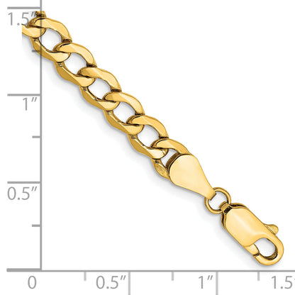10k Yellow Gold 5.25mm Semi-Solid Curb Link Chain