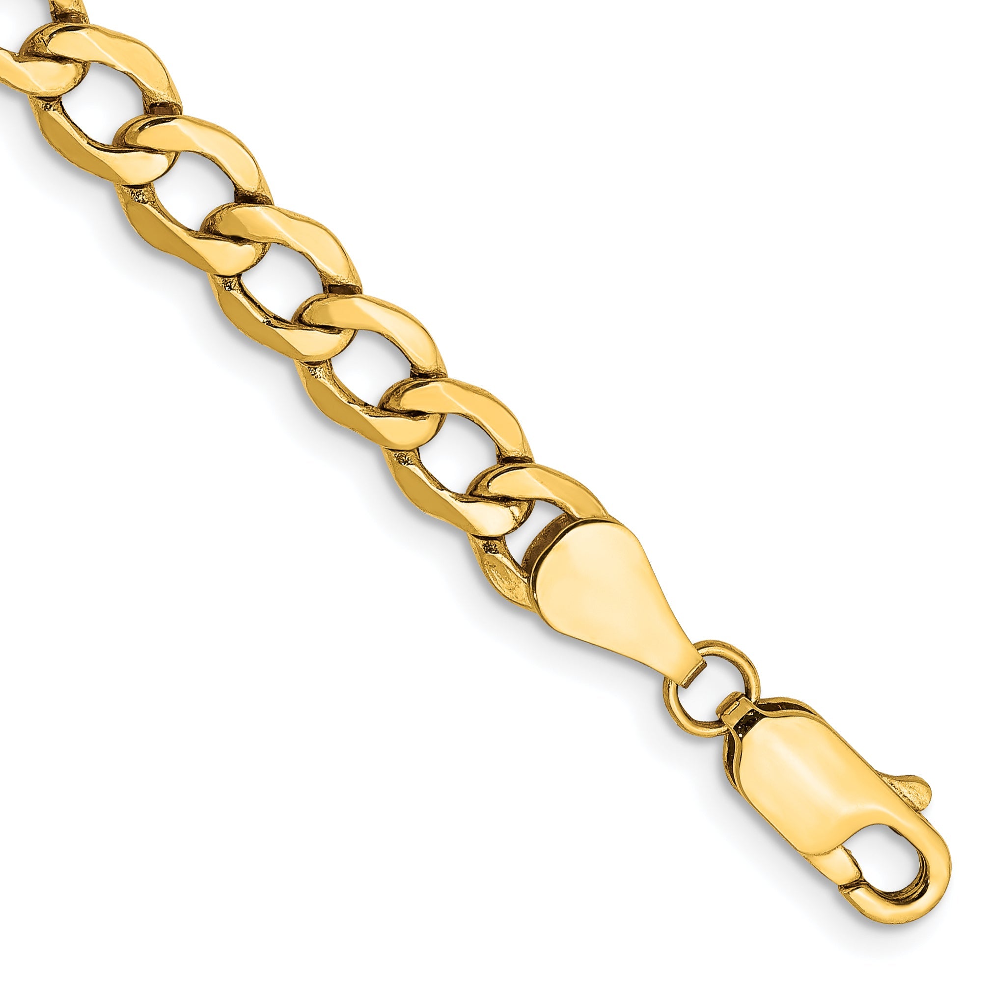 10k Yellow Gold 5.25mm Semi-Solid Curb Link Chain