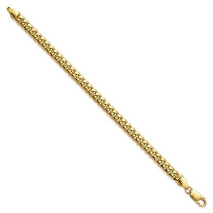9 Inch 10K Yellow Gold 6mm Semi-Solid Miami Cuban Chain Bracelet