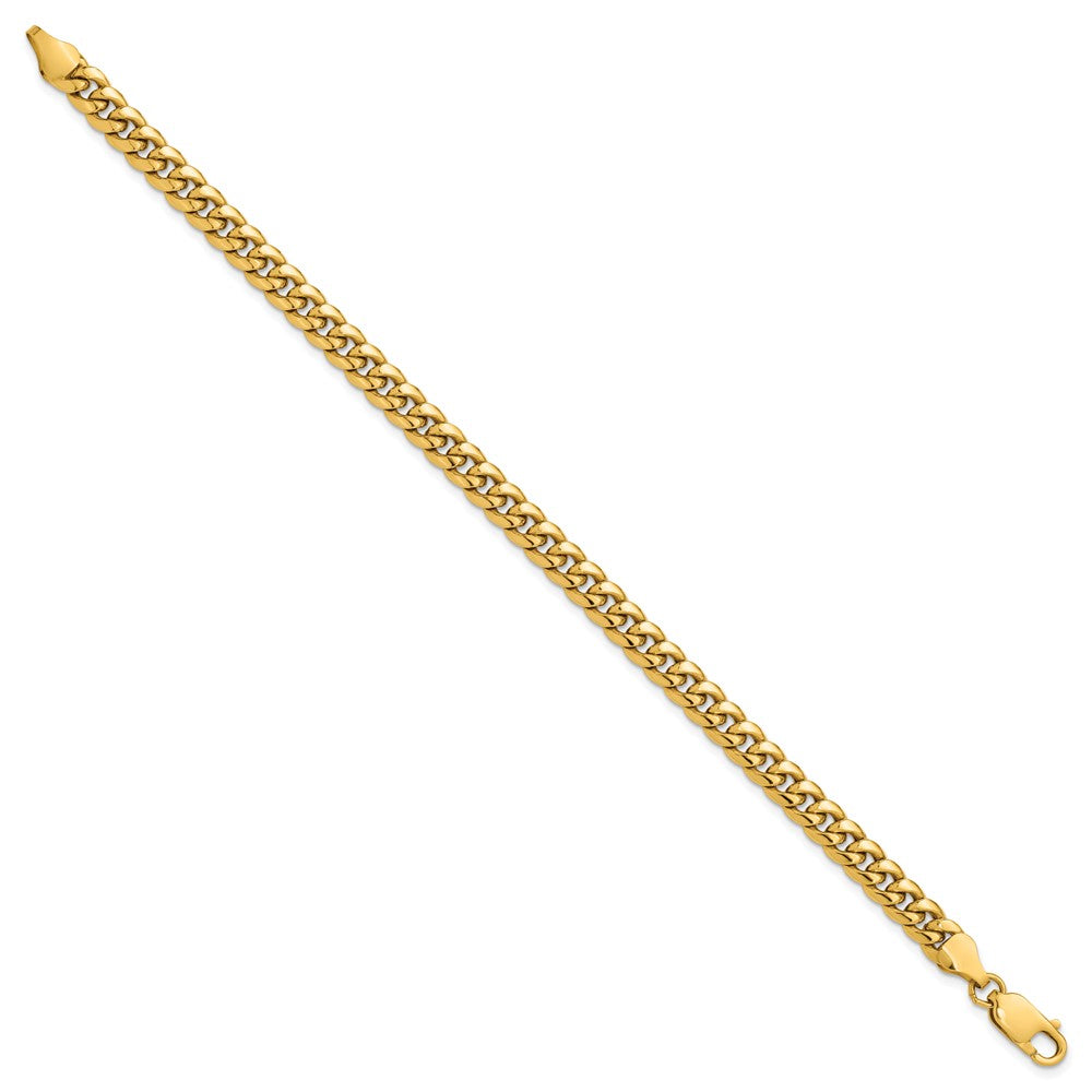 8 Inch 10K Yellow Gold 6mm Semi-Solid Miami Cuban Chain Bracelet
