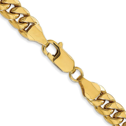 26 Inch 10K Yellow Gold 6.75mm Semi-Solid Miami Cuban Chain Necklace