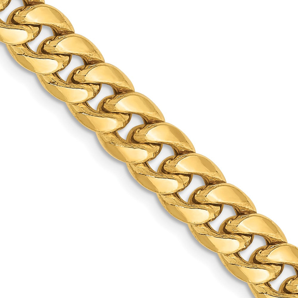 2 Inch 10K Yellow Gold 6.75mm Semi-Solid Miami Cuban Chain Necklace