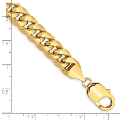 9 Inch 10k Yellow Gold 9.3mm Semi-Solid Miami Cuban Chain Bracelet