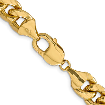 26 Inch 10k Yellow Gold 11mm Semi-Solid Miami Cuban Chain Necklace