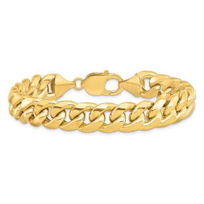 8 Inch 10k Yellow Gold 11mm Semi-Solid Miami Cuban Chain Bracelet