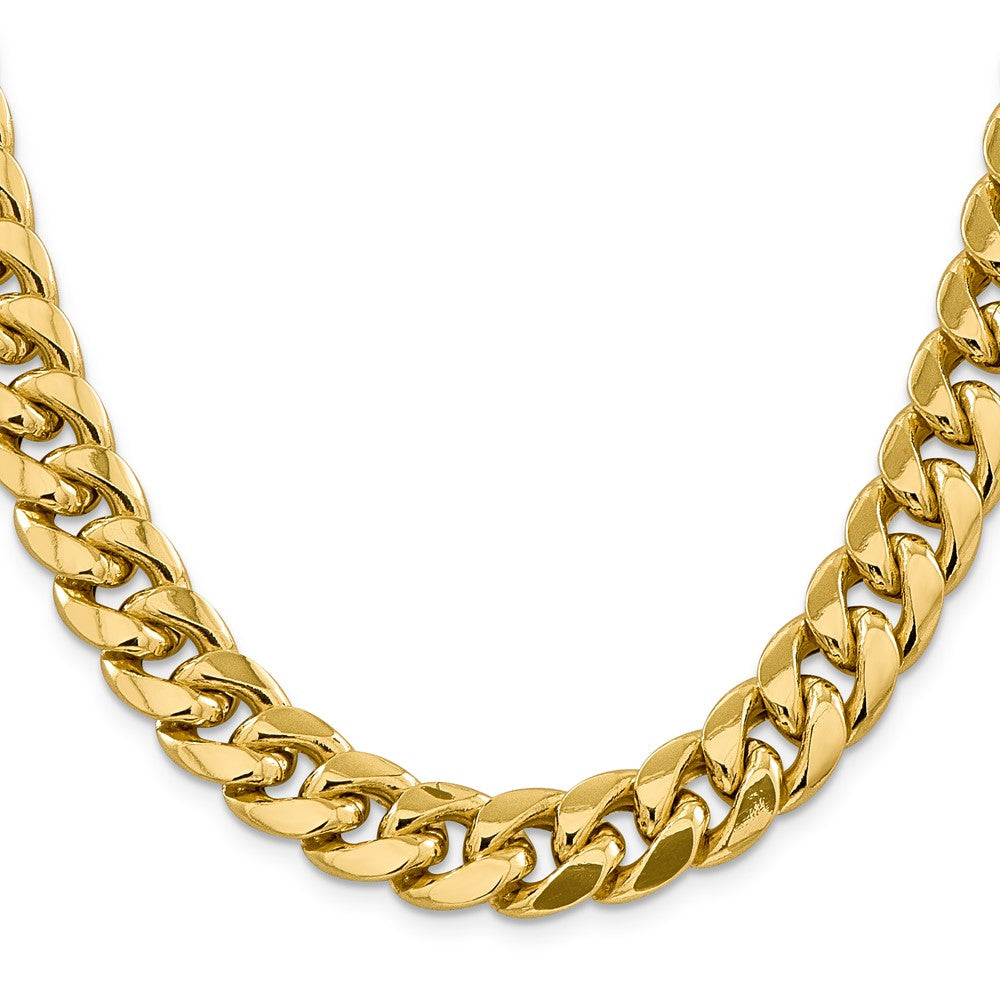 22 Inch 10K Yellow Gold 10K 13.2mm Semi-Solid Miami Cuban Chain Necklace