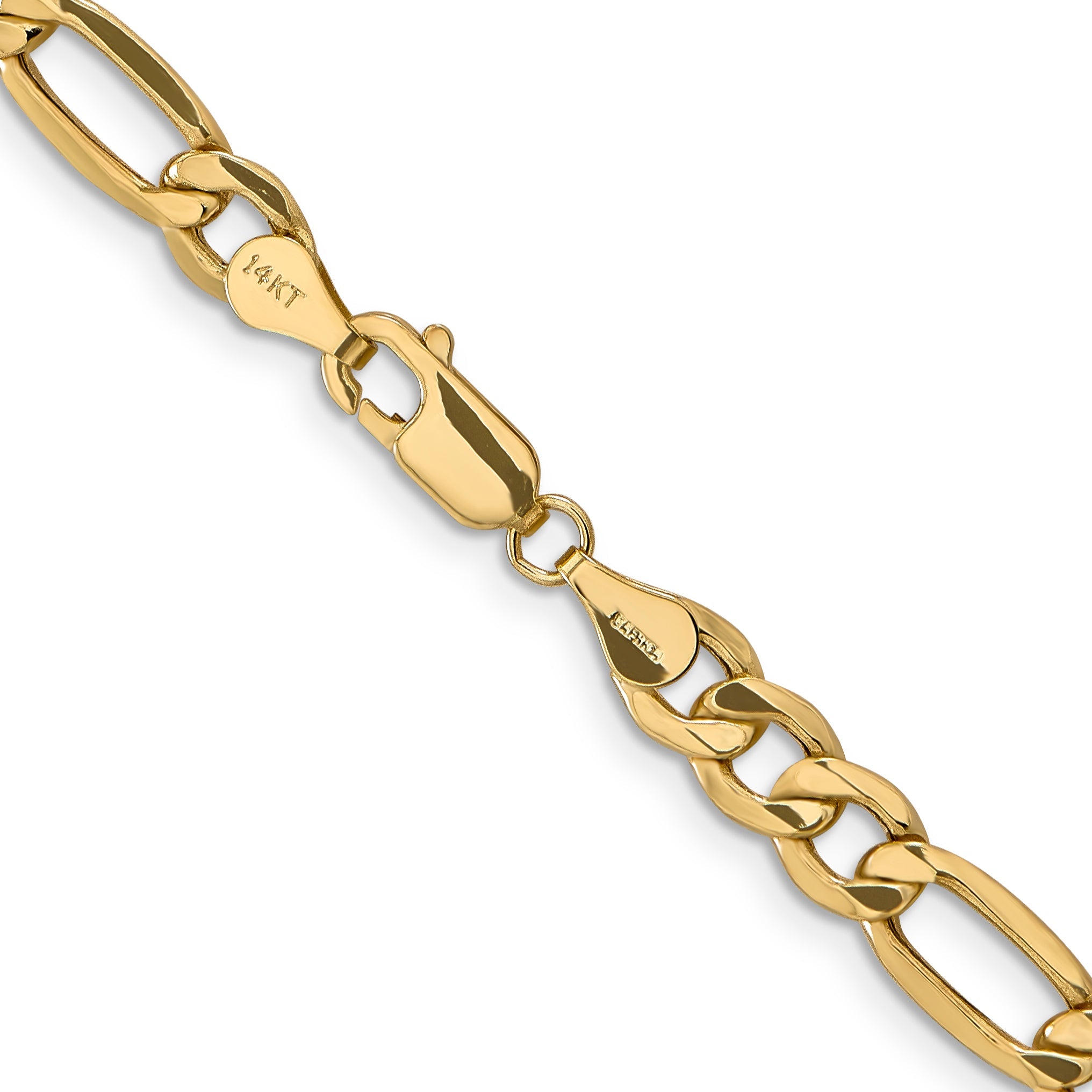 26 Inch 10k Yellow Gold 6.25mm Semi-Solid Figaro Chain Necklace