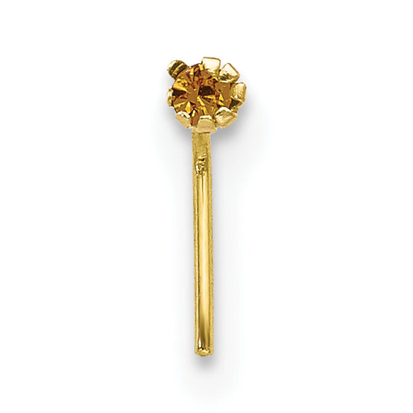 10K Yellow Gold 1.5mm Set Of 3 Cz Nose Studs