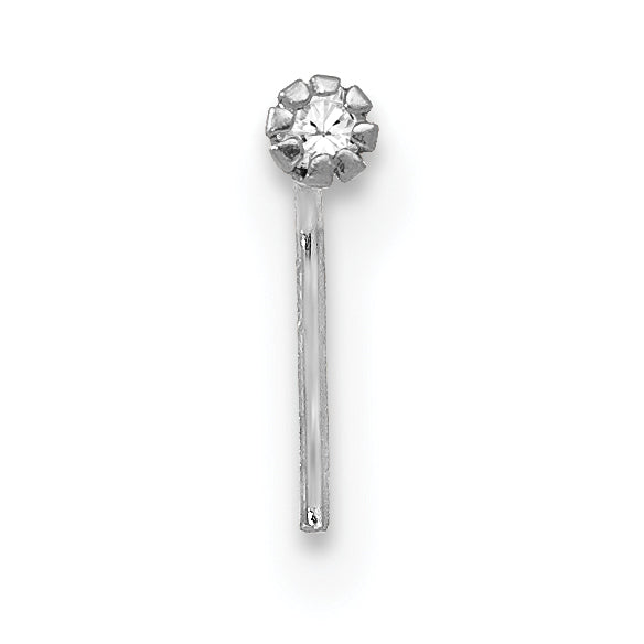 10K White Gold 1.5mm Set Of 3 Cz Nose Studs