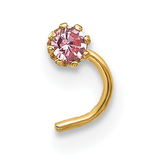 10K Yellow Gold Set Of 3 Cz Nose Studs