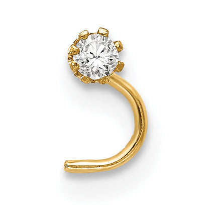 10k Yellow Gold Set Of 3 CZ Nose Studs