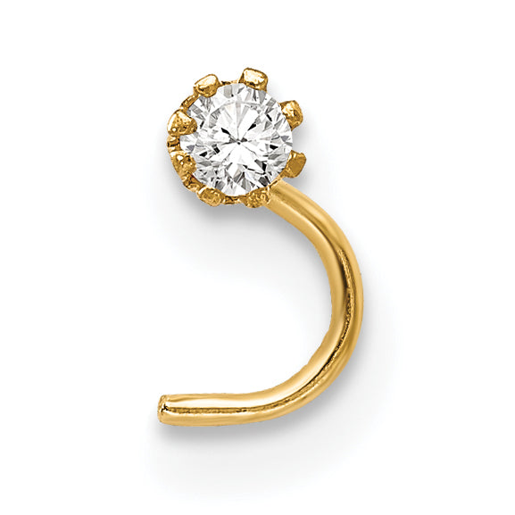 10K Yellow Gold Set Of 3 Cz Nose Studs