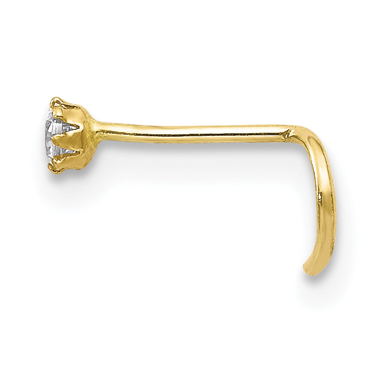 10K Yellow Gold Set Of 3 Cz Nose Studs