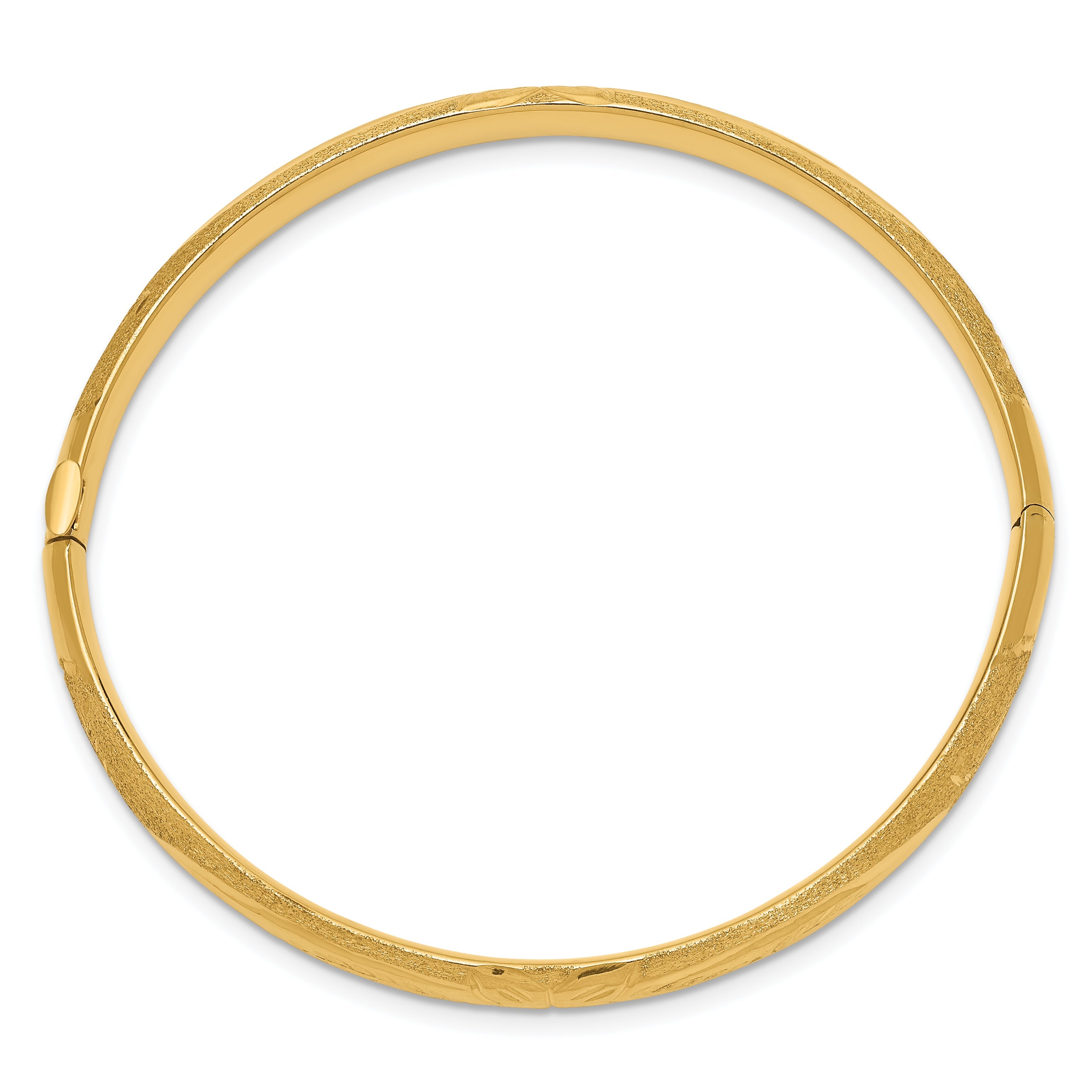 10K Yellow Gold Florentine Hinged Baby Bangle