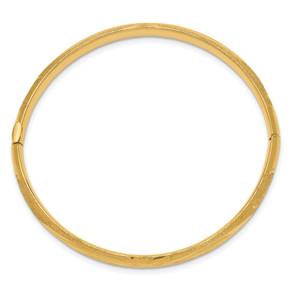 10K Yellow Gold Florentine Hinged Baby Bangle