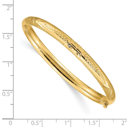 10K Yellow Gold Florentine Hinged Baby Bangle