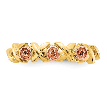 10k Two-tone w/12k Accents Black Hills Gold -X- and Rose Ring