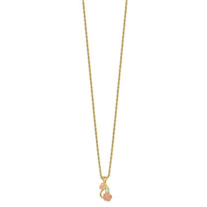 10K Tri Color 10K Tri-Color W/14K Gold-Filled Chain Black Hills Gold Necklace