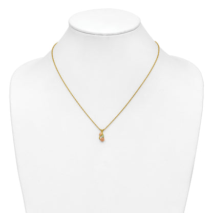10K Tri Color 10K Tri-Color W/14K Gold-Filled Chain Black Hills Gold Necklace