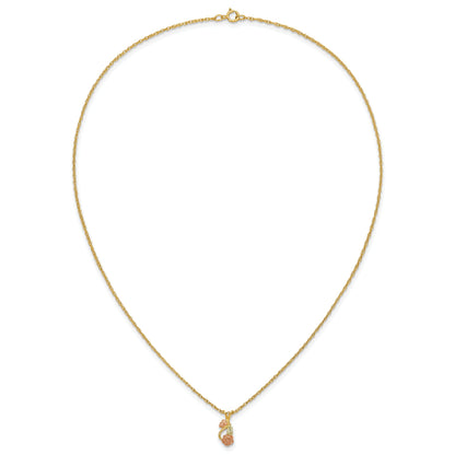 10K Tri Color 10K Tri-Color W/14K Gold-Filled Chain Black Hills Gold Necklace