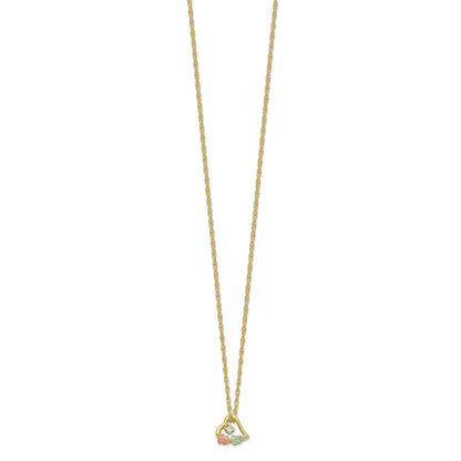 10K Tri Color 10K Tri-Color W/12K Accents Diamond Black Hills Gold Necklace