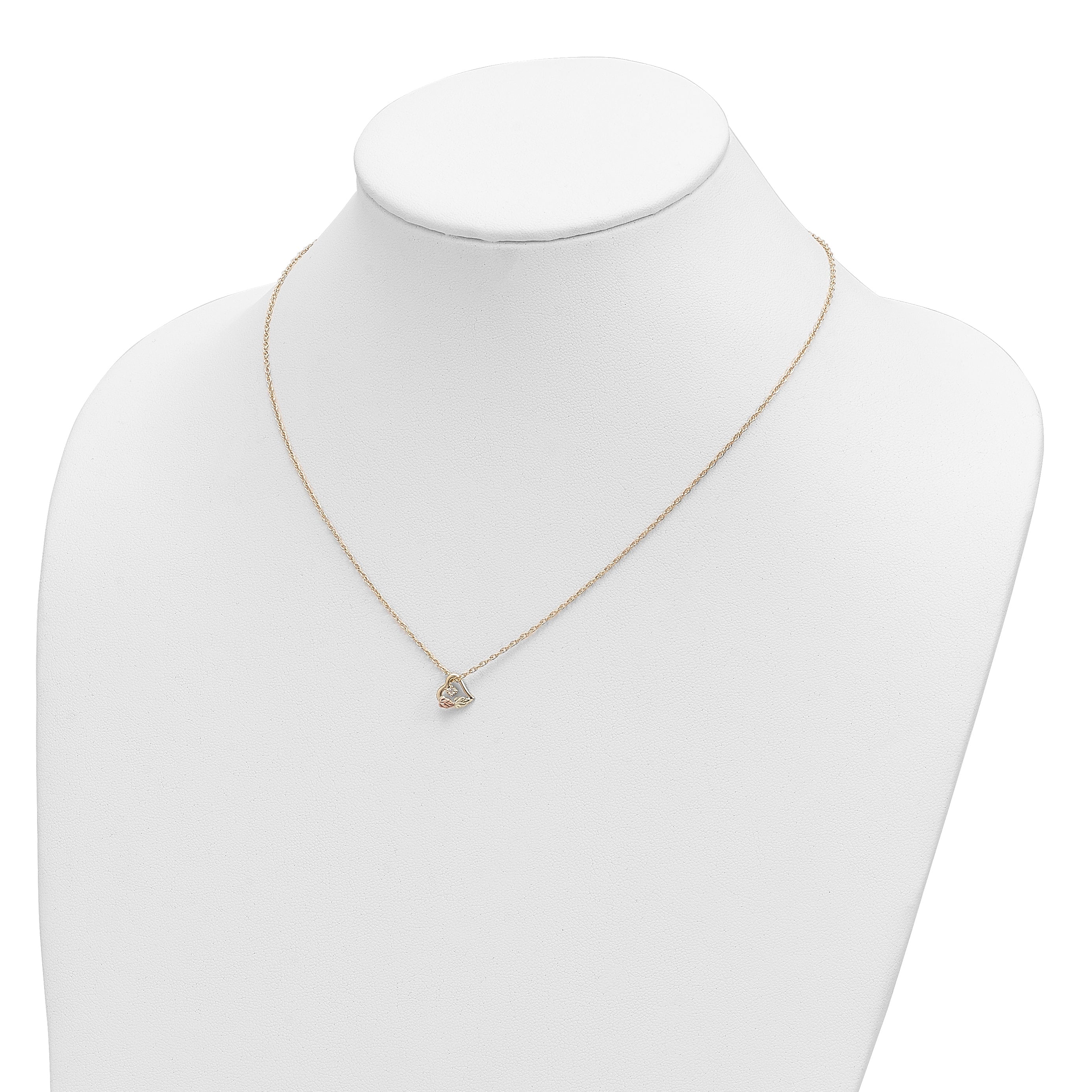 10K Tri Color 10K Tri-Color W/12K Accents Diamond Black Hills Gold Necklace