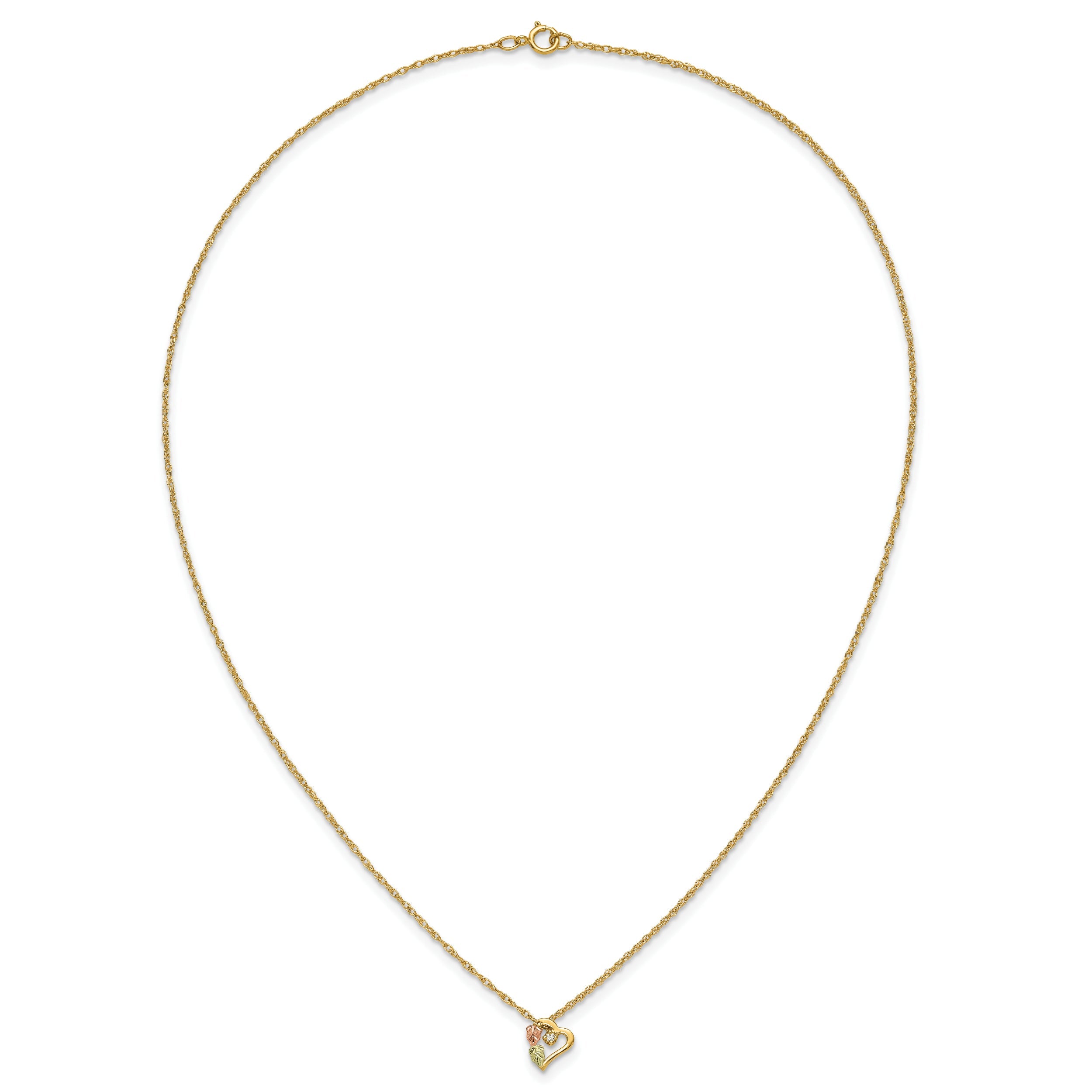 10K Tri Color 10K Tri-Color W/12K Accents Diamond Black Hills Gold Necklace