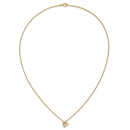 10K Tri Color 10K Tri-Color W/12K Accents Diamond Black Hills Gold Necklace