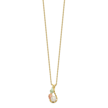 10K Tri Color 10K Tri-Color W/12K Accents Fwc Pearl Black Hills Gold Necklace