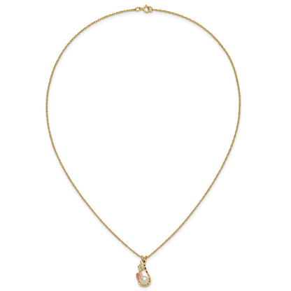 10K Tri Color 10K Tri-Color W/12K Accents Fwc Pearl Black Hills Gold Necklace